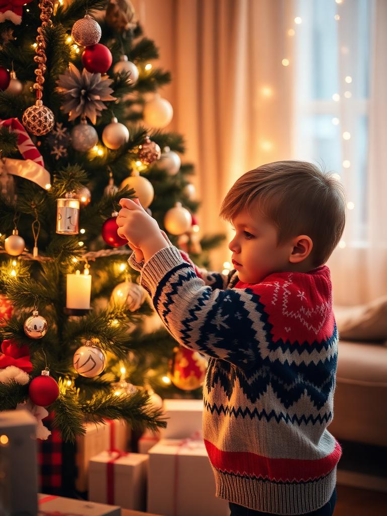 A Christmas photo before turning it into a coloring page