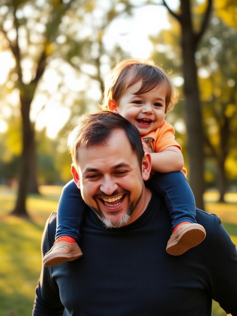 A Father's Day photo before turning it into a coloring page