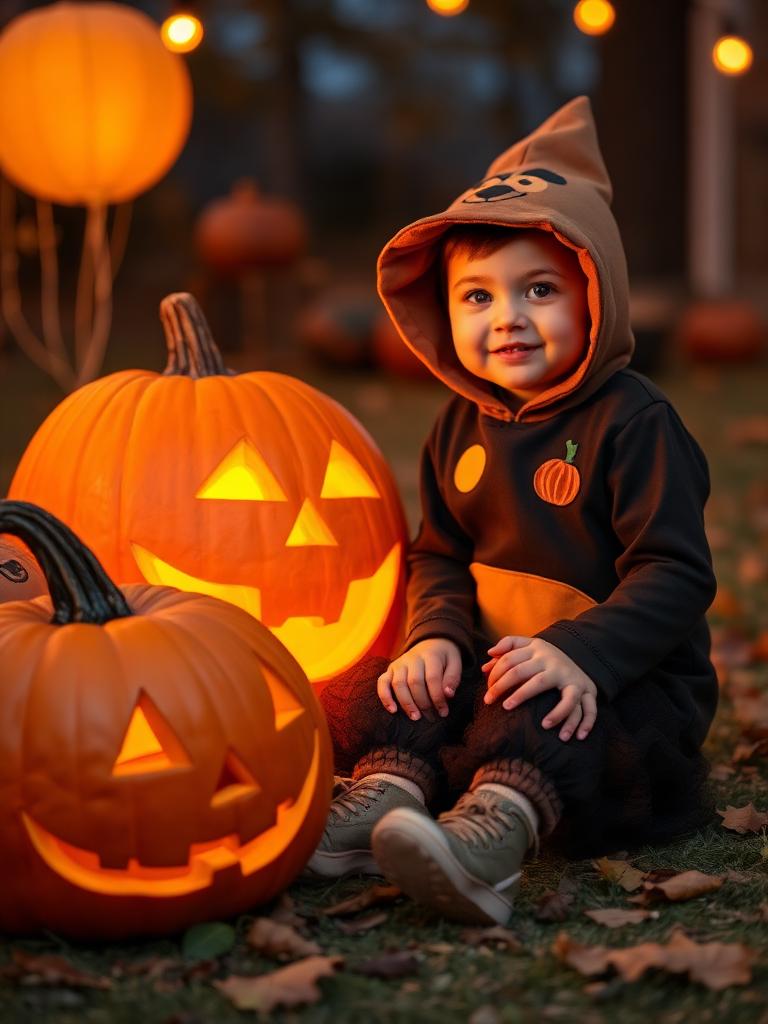 A Halloween photo before turning it into a coloring page