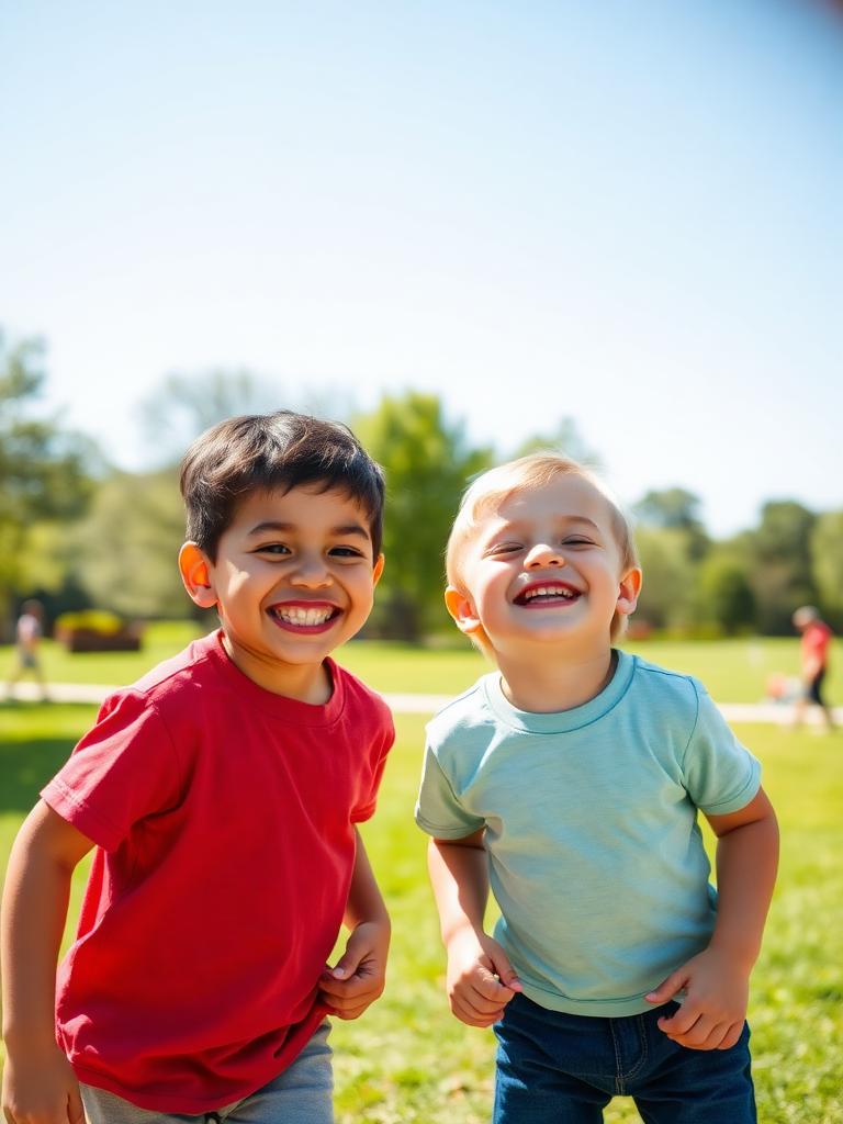 Kids playing photo before turning it into a coloring page