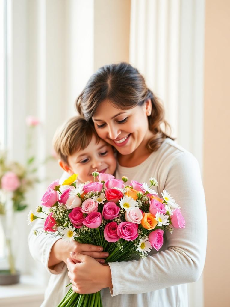 A Mother's Day photo before turning it into a coloring page